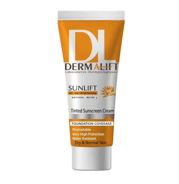 مای دارو - کرم ضد آفتاب رنگی مناسب پوست خشک(شماره 2 ،بژ طبیعی) درمالیفت