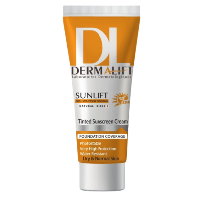 مای دارو - کرم ضد آفتاب رنگی مناسب پوست خشک(شماره 2 ،بژ طبیعی) درمالیفت