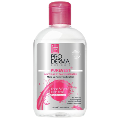 مای دارو - محلول پاک کننده آرایش چشم و صورت مناسب پوست های خشک و حساس پرودرما