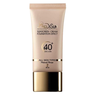 مای دارو - ضد آفتاب کرم پودری مدیسان SPF40  انواع پوست ( بژ طبیعی)
