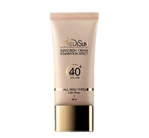 مای دارو - ضد آفتاب کرم پودری مدیسان SPF40 انواع پوست( بژ روشن)