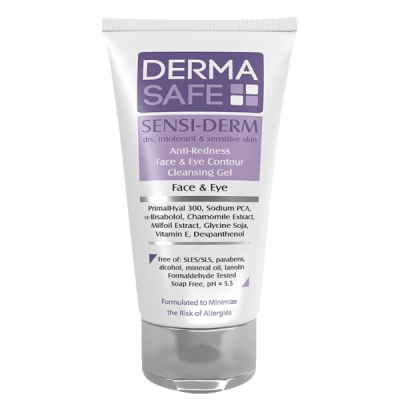 مای دارو - ژل شستشوی صورت و دور چشم مناسب پوست های خشک حساس و مستعد قرمزی درماسیف