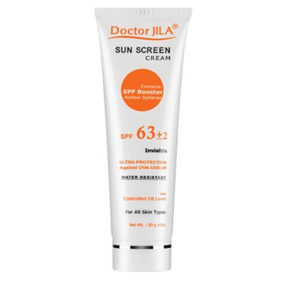 مای دارو - کرم ضد آفتاب بی رنگ SPF63 دکتر ژیلا
