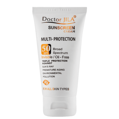 مای دارو - کرم ضد آفتاب بی رنگ مولتی-پروتکشن SPF50 دکتر ژیلا