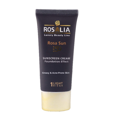 مای دارو - کرم ضد آفتاب رنگی رزالیا ( بژ طبیعی 1)SPF50 پوست چرب و جوشدار