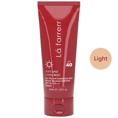 مای دارو - کرم ضد آفتاب و ضد لک رنگی لافارر مخصوص پوست های چرب و مستعد آکنه رنگ روشن SPF40