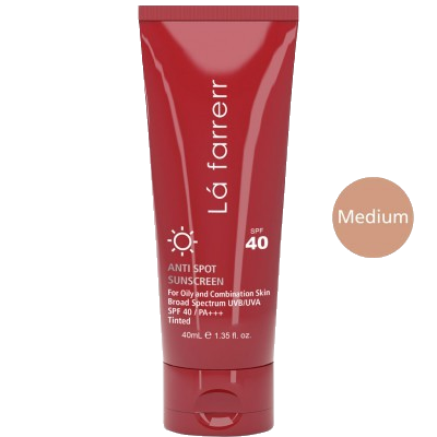 مای دارو - کرم ضد آفتاب و ضد لک رنگی لافارر مخصوص پوست های چرب و مستعد آکنه رنگ متوسط SPF40