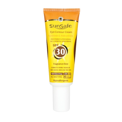 مای دارو - کرم دور چشم حاوی ضد آفتاب بژ طبیعی SPF 30 سان سیف