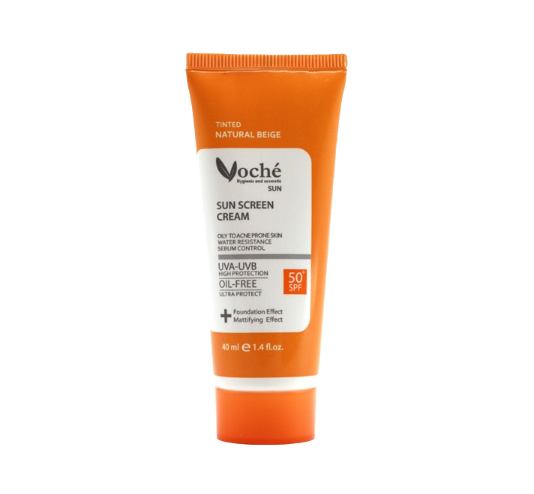 مای دارو - کرم ضد آفتاب، مناسب پوست چرب (بژ طبیعی) SPF50 وچه