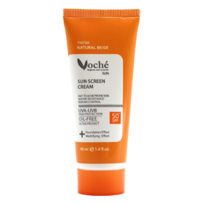 مای دارو - کرم ضد آفتاب، مناسب پوست چرب (بژ طبیعی) SPF50 وچه