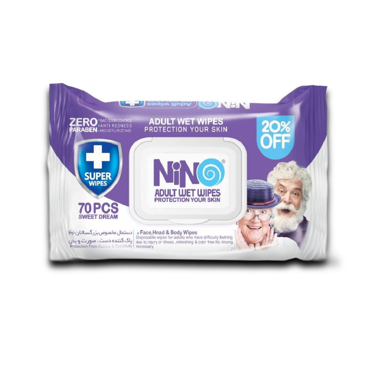 مای دارو - دستمال مرطوب دست و صورت بزرگسالان نینو