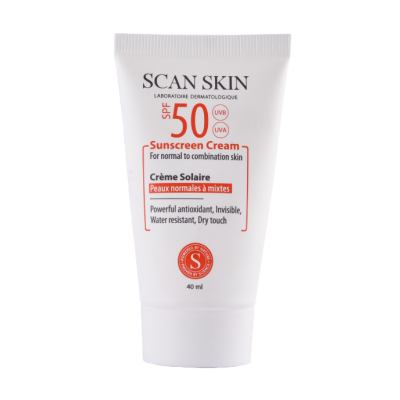 مای دارو - کرم ضد آفتاب اسکن اسکین SPF50 مخصوص پوست نرمال و مختلط بی رنگ