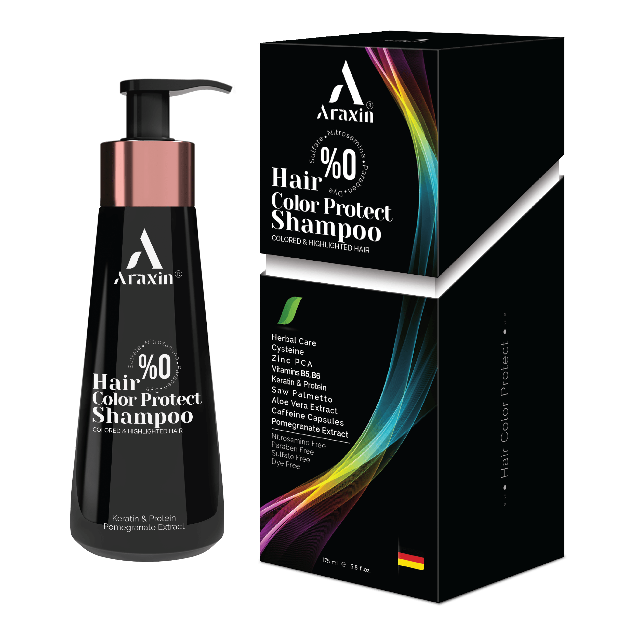 مای دارو - شامپو ضد ریزش و تثبیت کننده رنگ مو گیاهی آراکسین