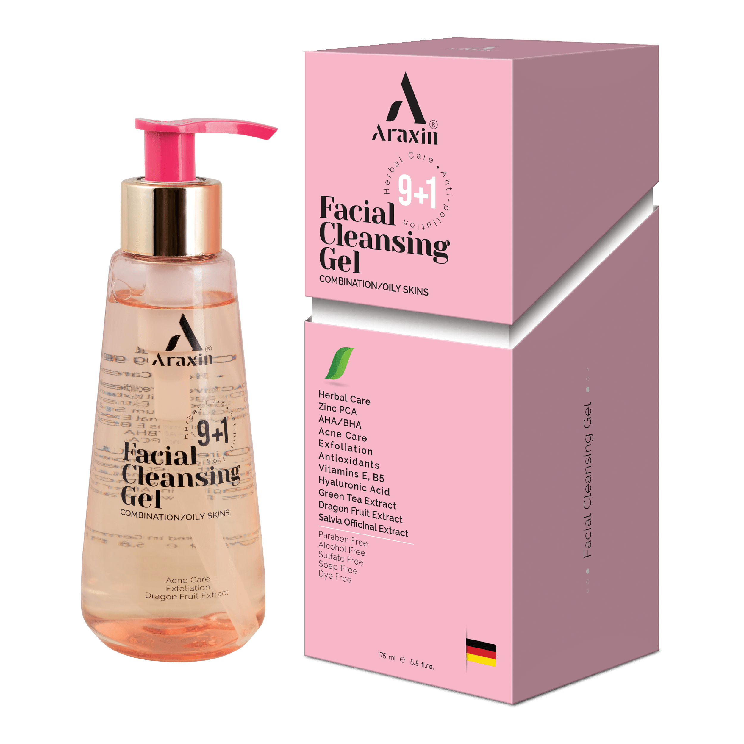 مای دارو - ژل شست شوی صورت تخصصی و گیاهی مناسب پوست های مختلط تا چرب آراکسین