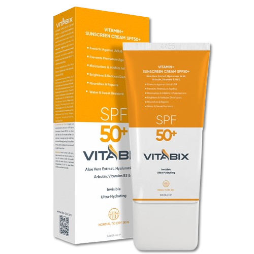 مای دارو - کرم ضد آفتاب بی رنگ با SPF 50 مناسب پوست خشک و معمولی ویتابیکس