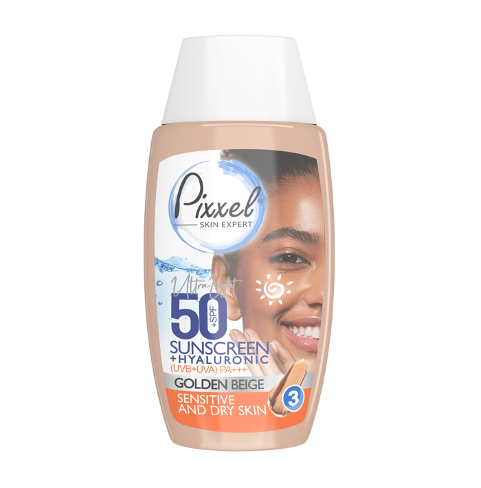 مای دارو - کرم ضد آفتاب رنگ بژ طلایی مناسب پوست خشک پیکسل