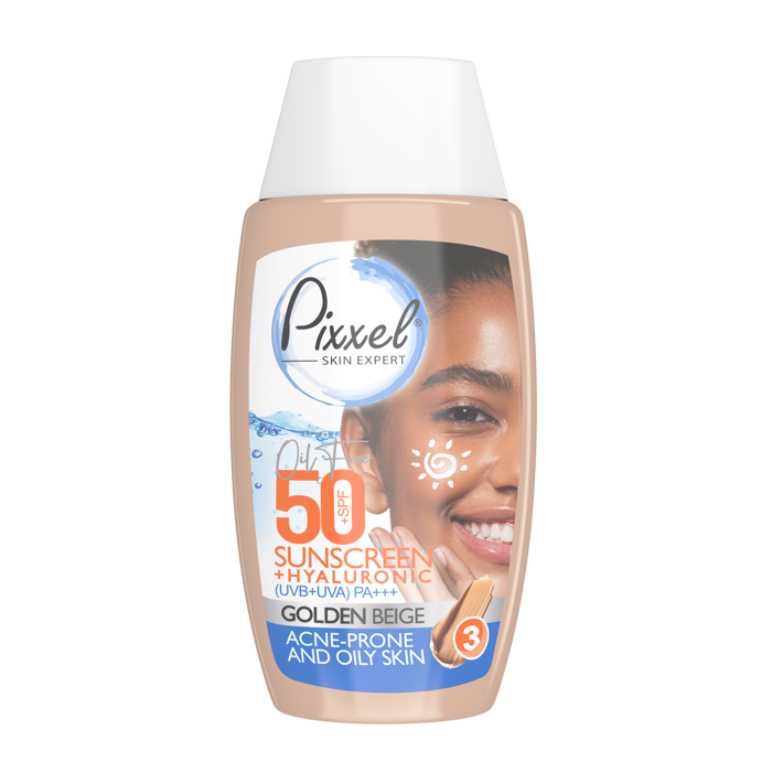 مای دارو - کرم ضد آفتاب رنگ بژ طلایی مناسب پوست چرب پیکسل