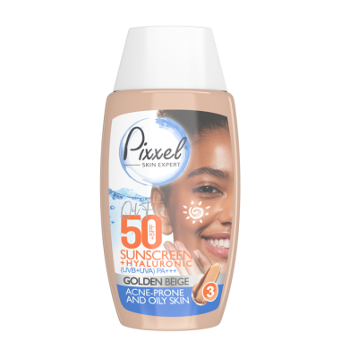 مای دارو - کرم ضد آفتاب رنگ بژ طلایی مناسب پوست چرب پیکسل