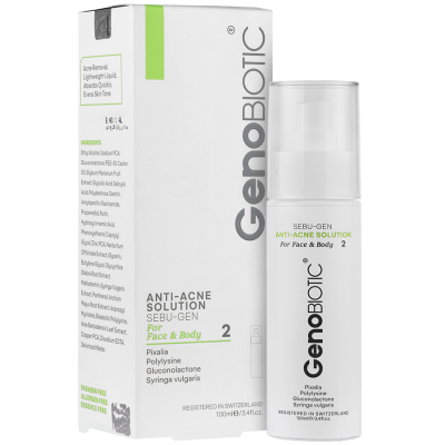 مای دارو - محلول ضد آکنه صورت و بدن سبوژن 2 ژنوبایوتیک