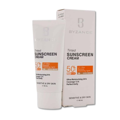 مای دارو - کرم ضد آفتاب +SPF50 بیزانس مناسب پوست خشک و حساس (بژ طلایی 30)