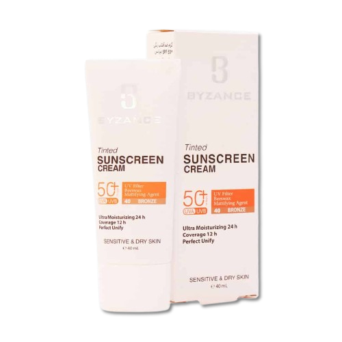 مای دارو - کرم ضد آفتاب +SPF50 بیزانس مناسب پوست خشک و حساس (برنز 40)