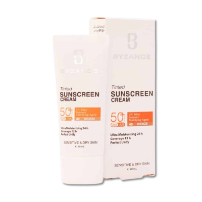 مای دارو - کرم ضد آفتاب +SPF50 بیزانس مناسب پوست خشک و حساس (برنز 40)