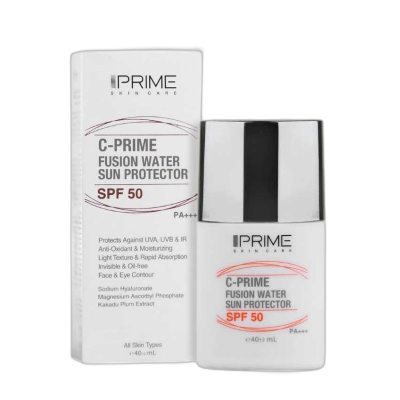 مای دارو - فلوئید ضد آفتاب فیوژن واتر حاوی ویتامین سی با SPF50 (بی رنگ) پرایم