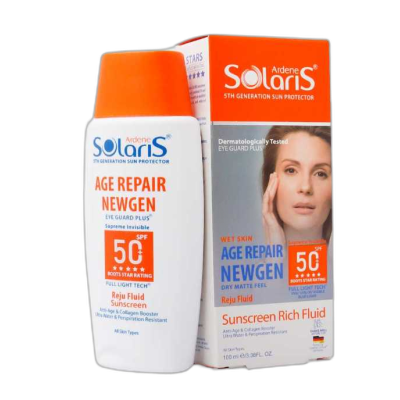 مای دارو - فلوئید ضد آفتاب و ضد چروک SPF50 سولاریس آردن مدل ایج ریپیر نیوژن